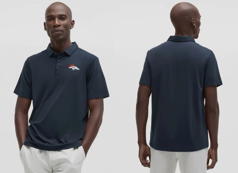 Lululemon NWT Men's Sz M Evolution Polo Denver Broncos Nautical Navy